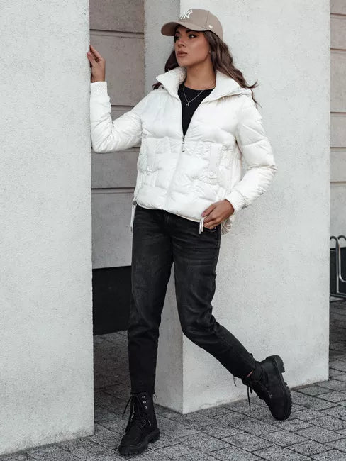 Women's white winter jacket Warm