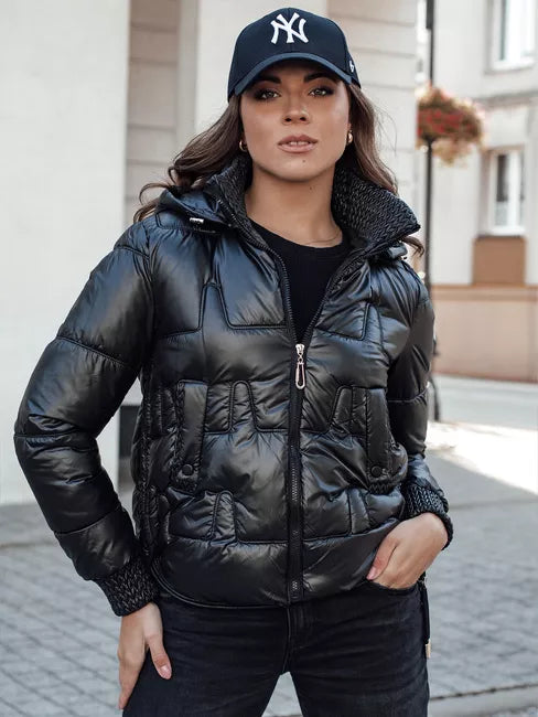 Women's black winter jacket Warm