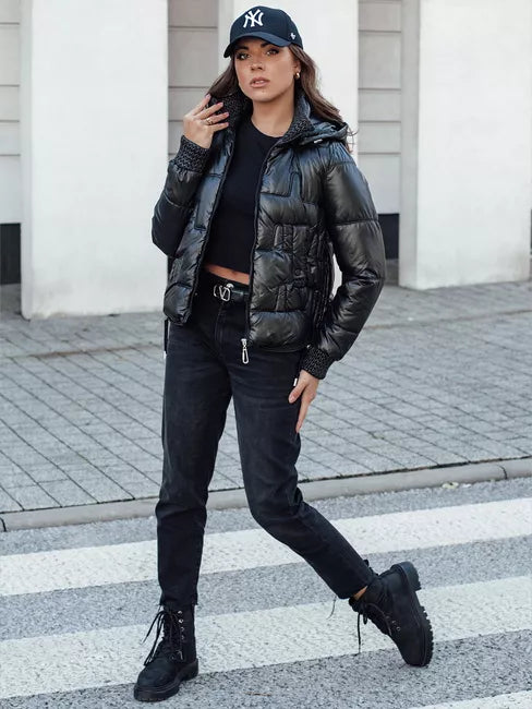 Women's black winter jacket Warm