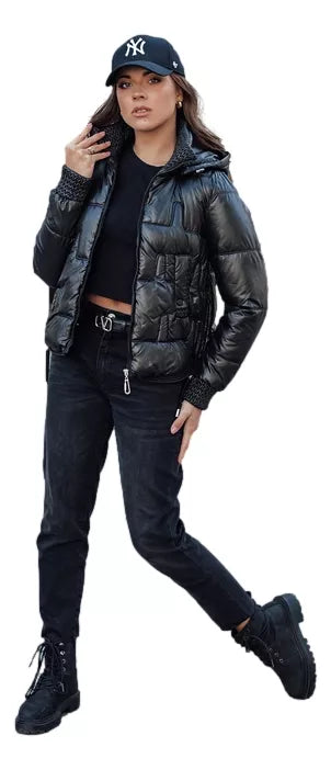 Women's black winter jacket Warm