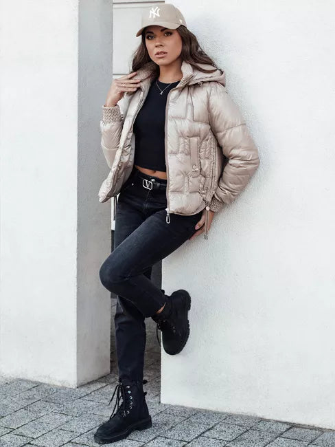 Women's brown winter jacket Warm