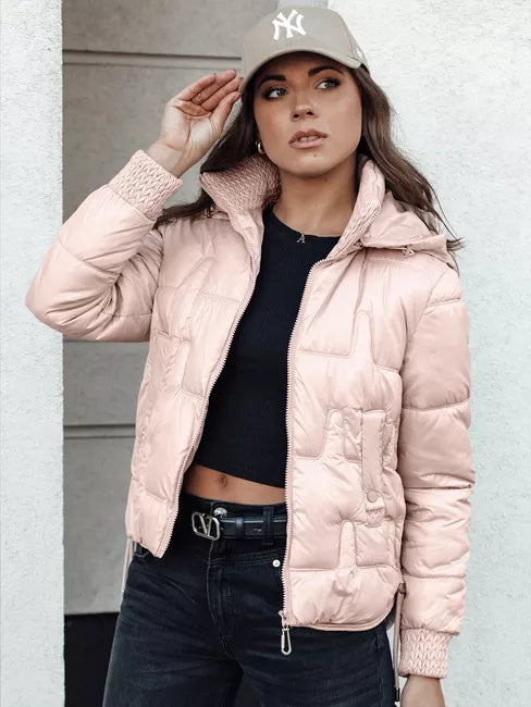 Women's light pink winter jacket Warm