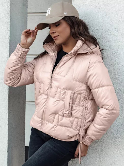 Women's light pink winter jacket Warm