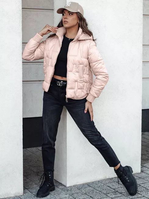 Women's light pink winter jacket Warm