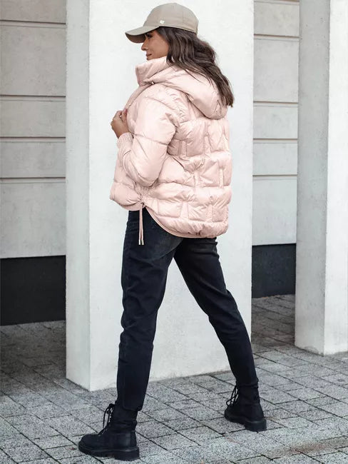 Women's light pink winter jacket Warm