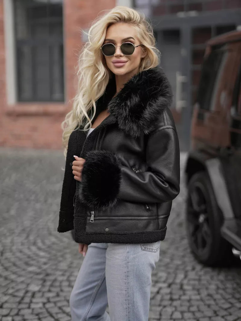 Women's black winter jacket Cari