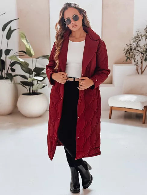 Women's burgundy quilted coat Dify
