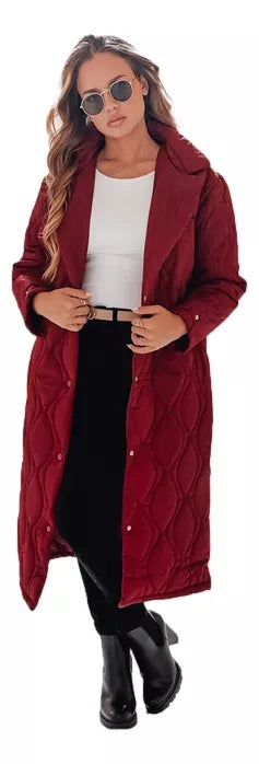 Women's burgundy quilted coat Dify