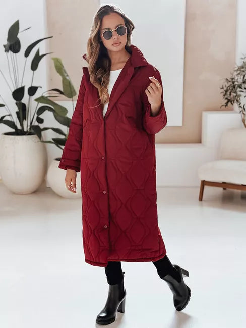 Women's burgundy quilted coat Dify