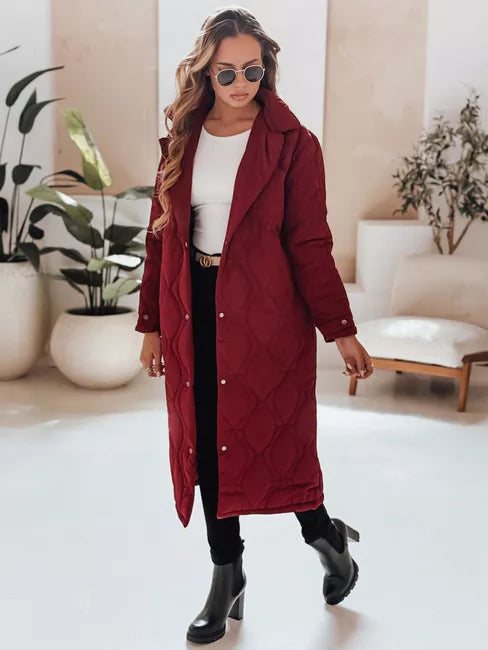 Women's burgundy quilted coat Dify