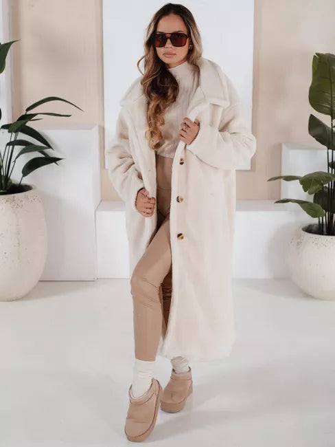 Women's long brown winter coat Fabio