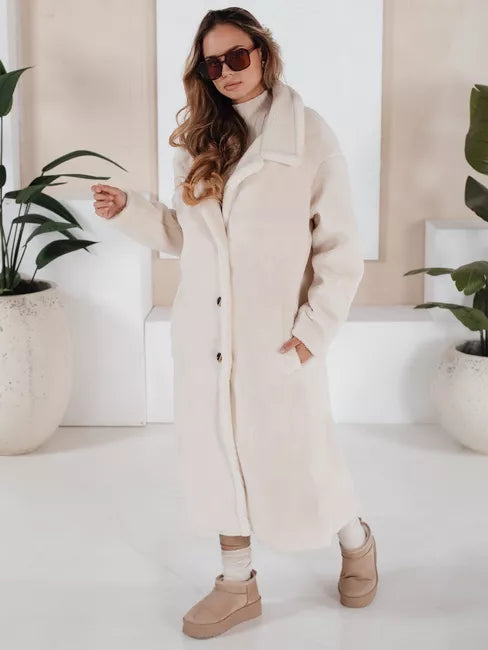 Women's long brown winter coat Fabio