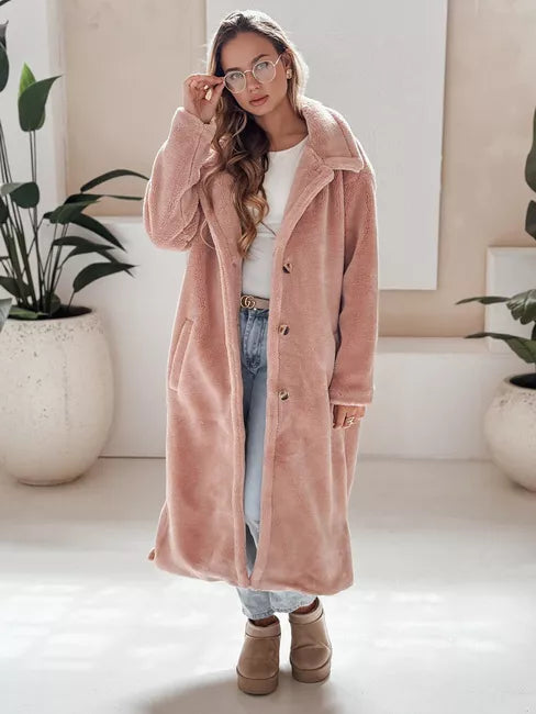 Women's long pink winter coat Fabio