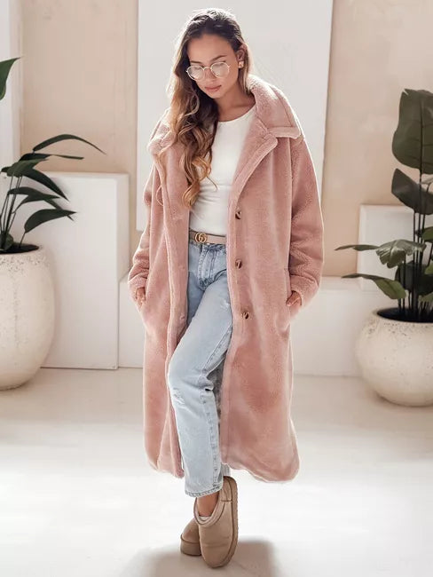 Women's long pink winter coat Fabio