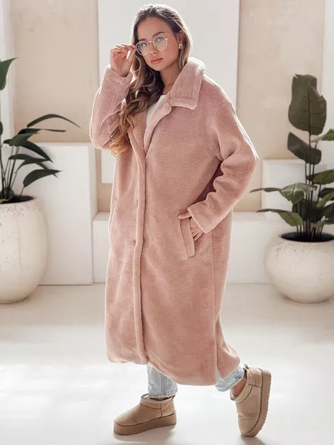 Women's long pink winter coat Fabio
