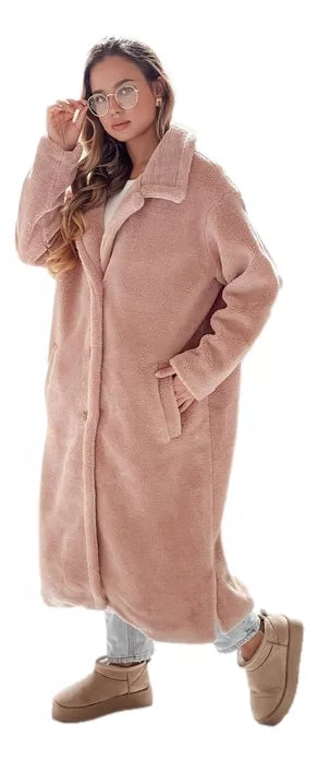 Women's long pink winter coat Fabio