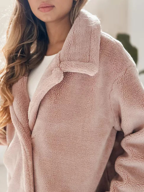Women's long pink winter coat Fabio