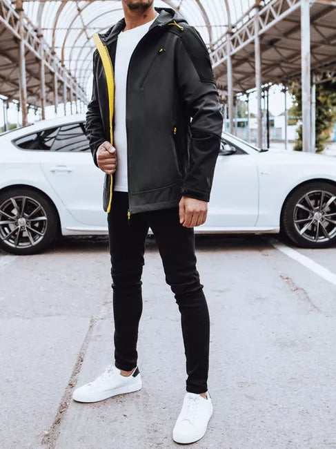 Men's dark gray jacket with hood Port 