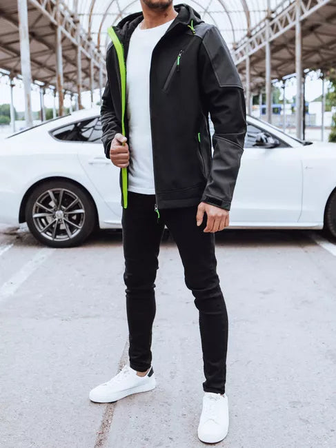 Men's black jacket with hood Port 