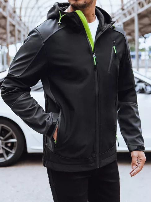 Men's black jacket with hood Port 