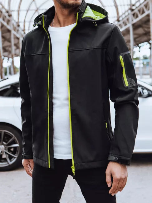 Men's black jacket with hood Retro