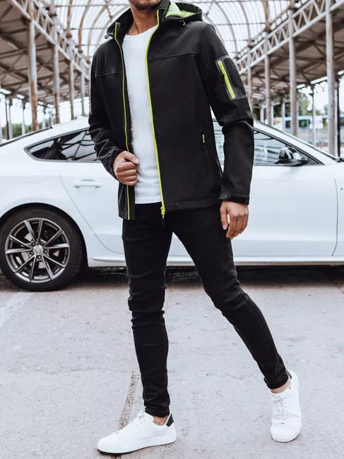 Men's black jacket with hood Retro