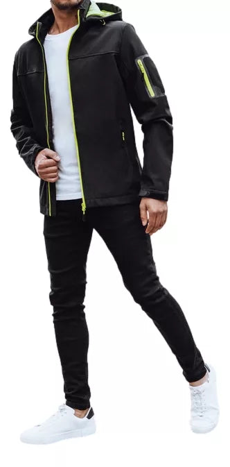 Men's black jacket with hood Retro