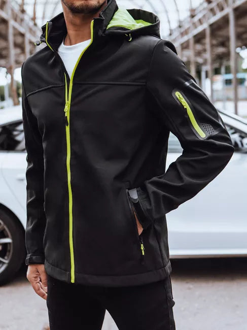 Men's black jacket with hood Retro