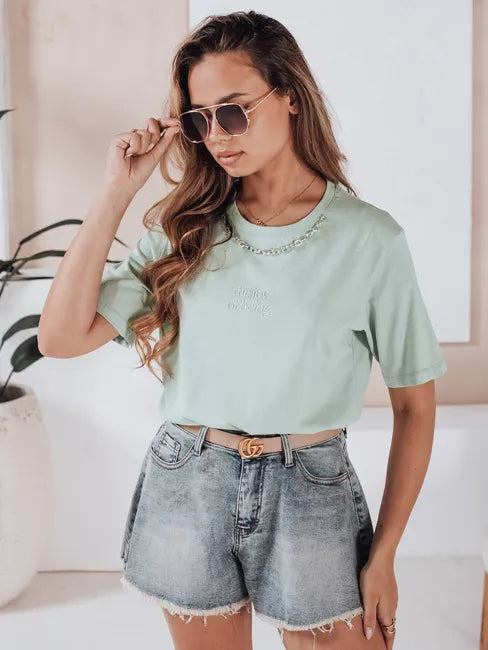 Women's dark blue denim shorts Jeansglow 