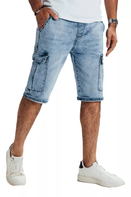 Vyriški mėlyni džinsiniai šortai Efect