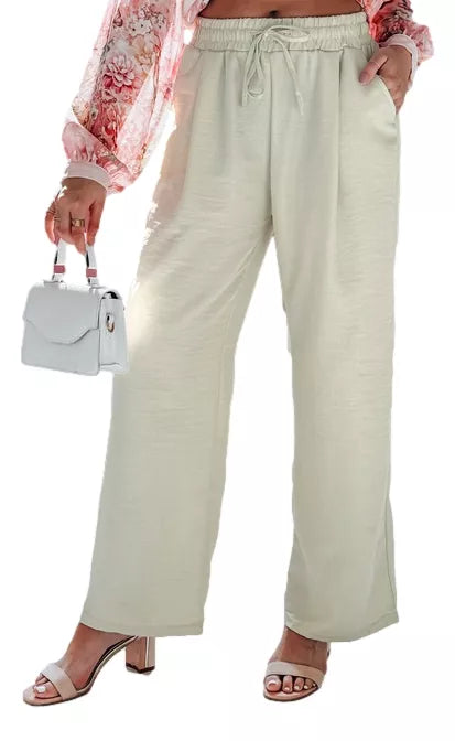 Women's wide-leg pants in green Milin