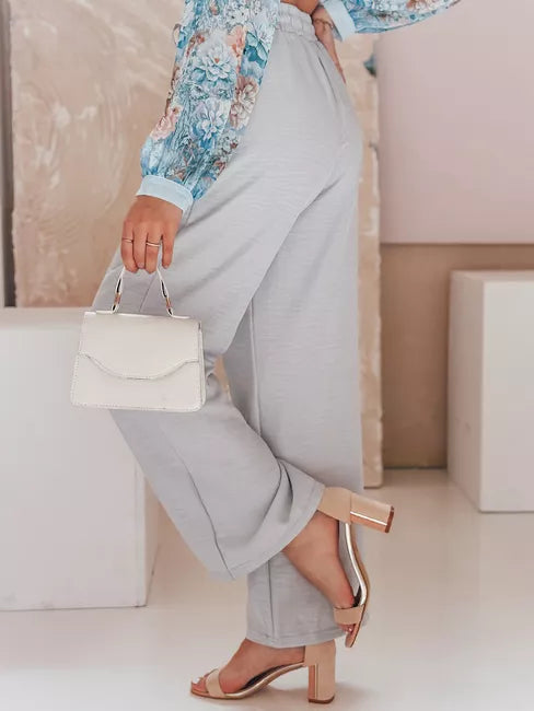 Women's wide-leg pants in gray color Milin
