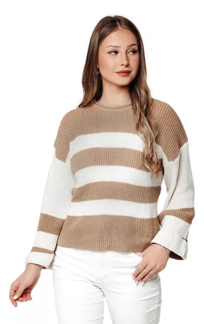 Women's light brown/white sweater Tango