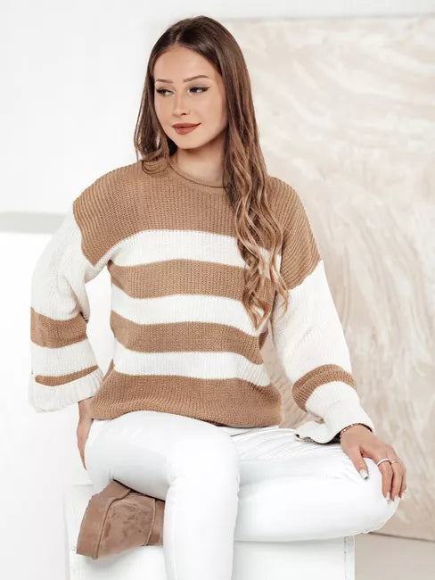 Women's light brown/white sweater Tango