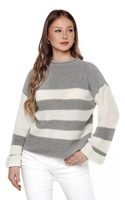 Women's gray/white sweater Tango