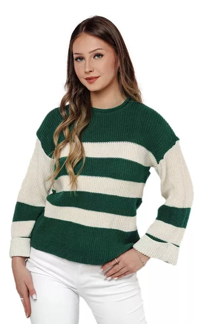 Women's green/white sweater Tango