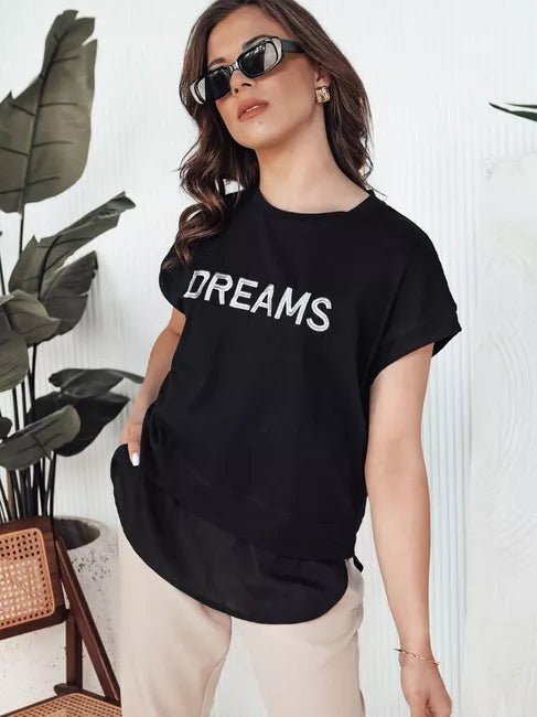 Women's black T-shirt Dreams
