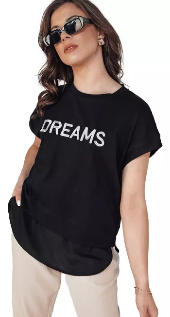 Women's black T-shirt Dreams