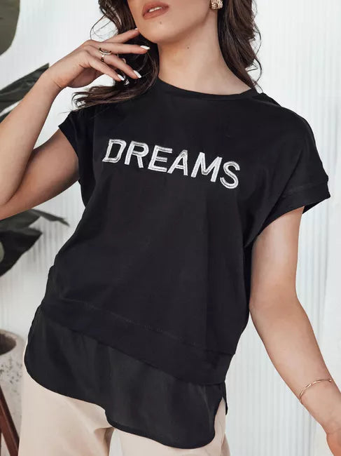 Women's black T-shirt Dreams