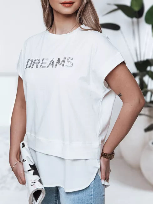 Women's white T-shirt Dreams