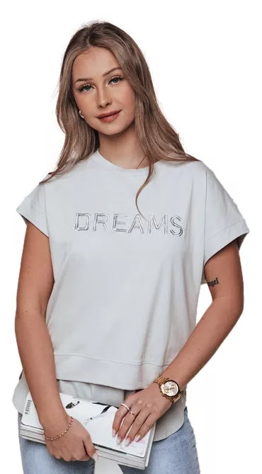 Women's light gray T-shirt Dreams