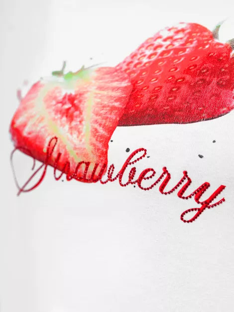 Women's white T-shirt Strawberry