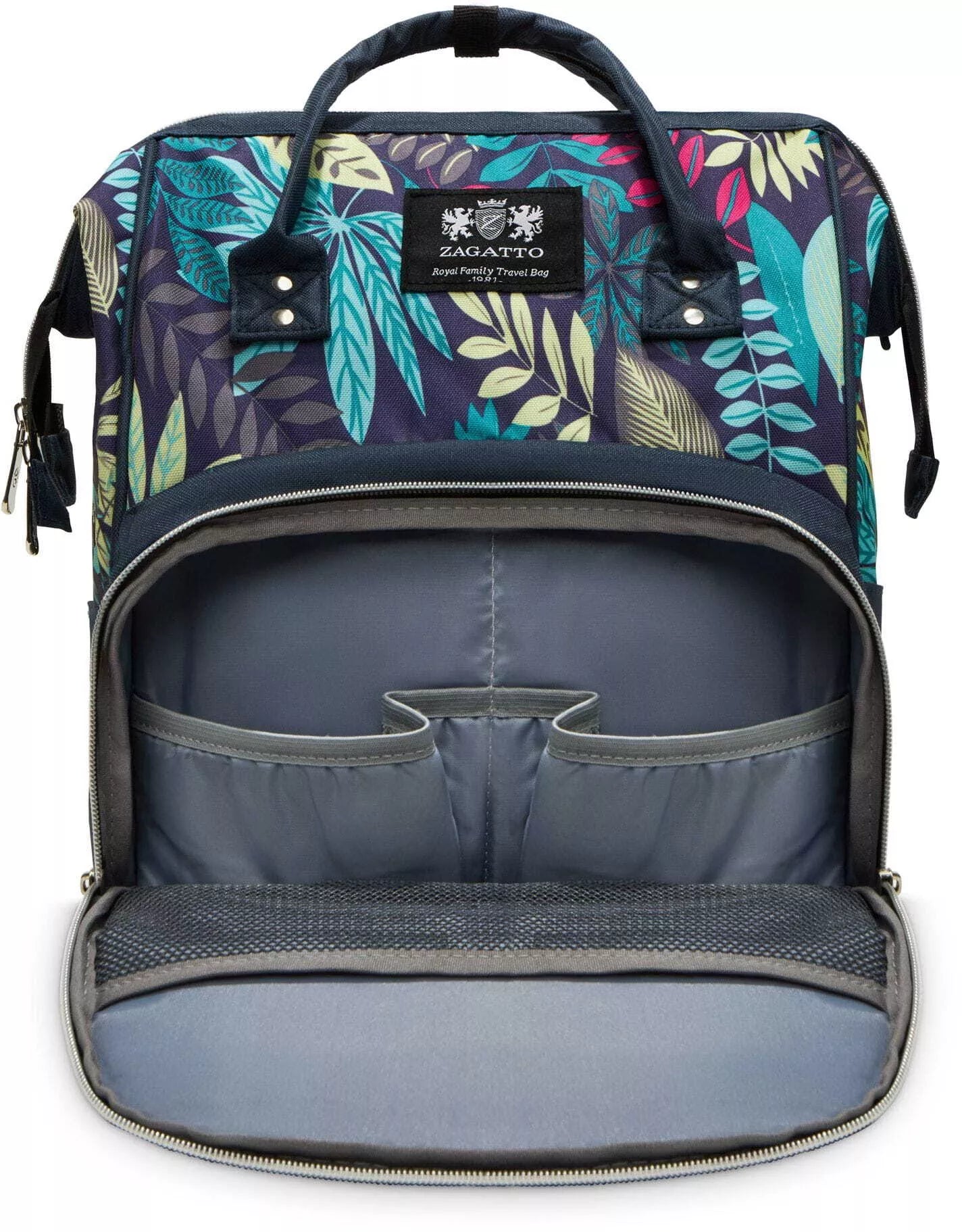 Blue mom backpack with handles Uga