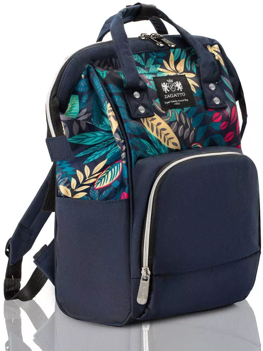 Blue mom backpack with handles Uga