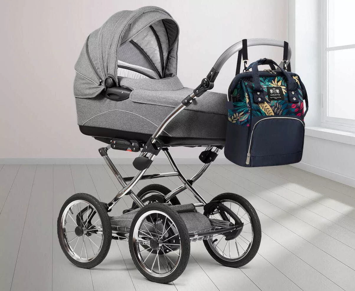 Blue mom backpack with handles Uga