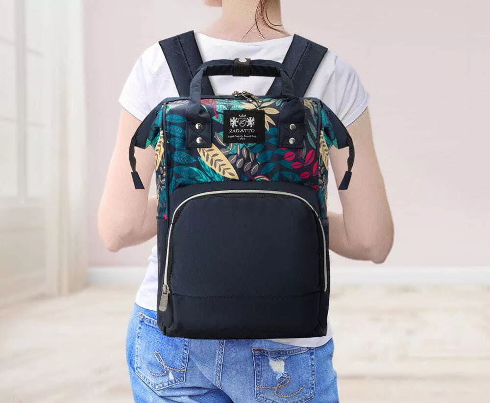 Blue mom backpack with handles Uga