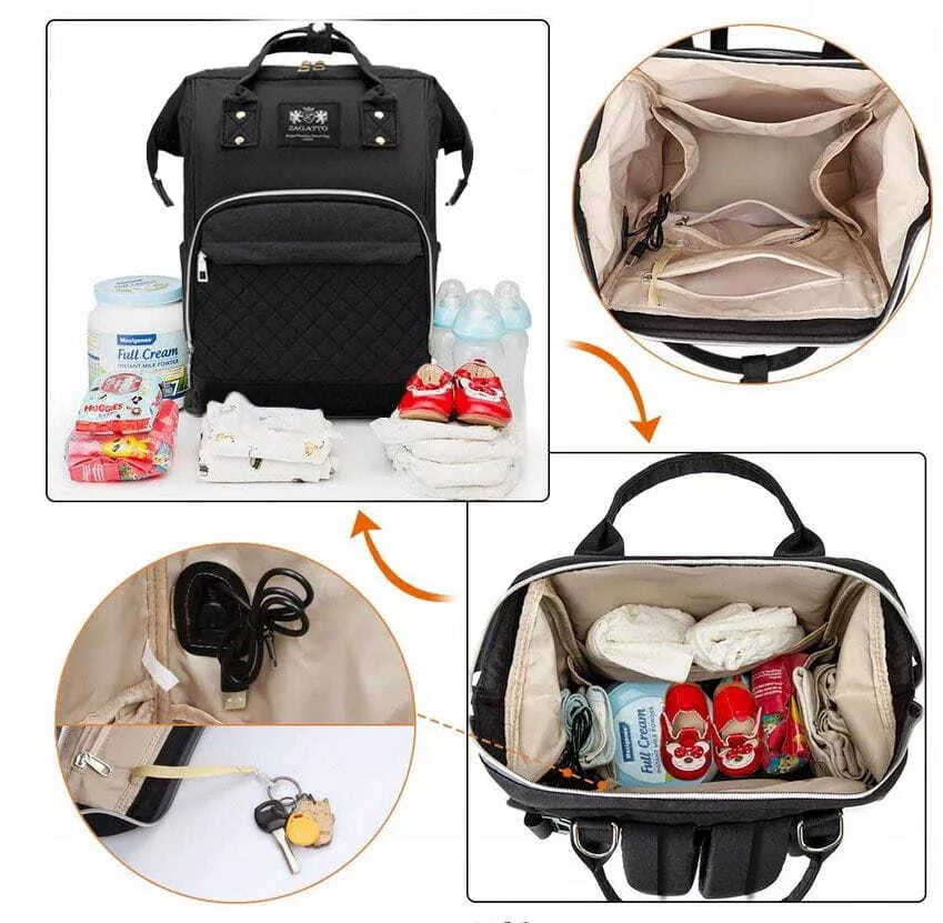 Blue mom backpack with handles Uga