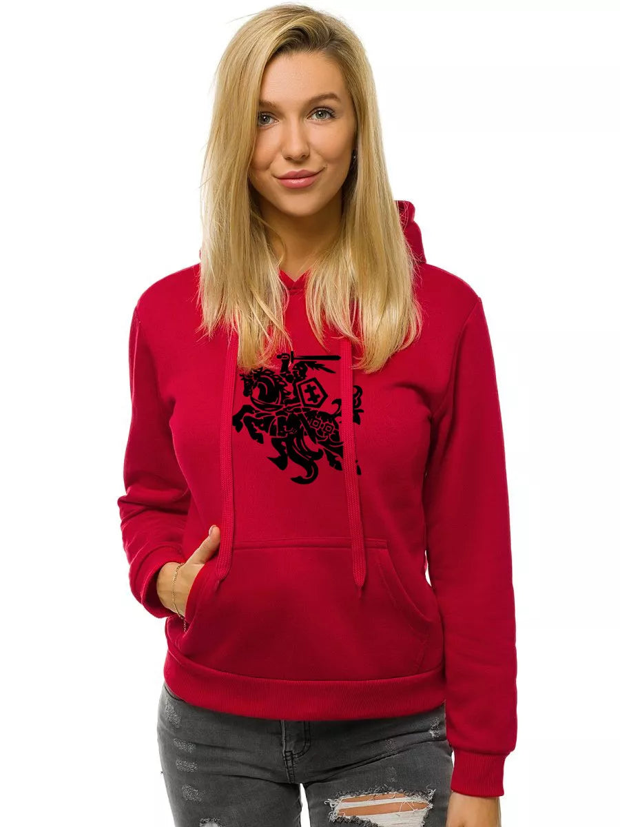 Red women's hoodie - black Vytis