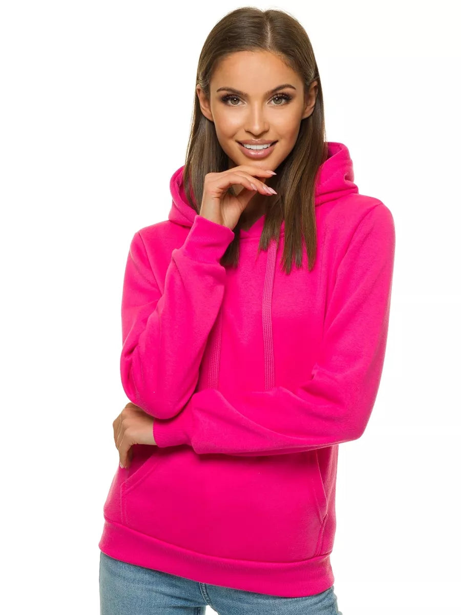 Pink women's sweatshirt with a hood Molin