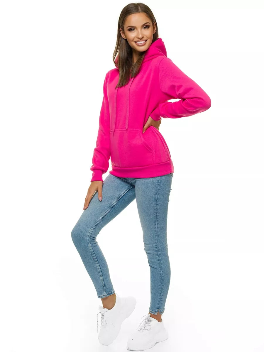 Pink women's sweatshirt with a hood Molin